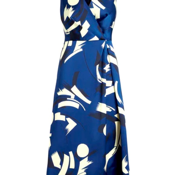 NWT Lauren Ralph Lauren Abstract Midi Dress Size 10 - Picture 2 of 8